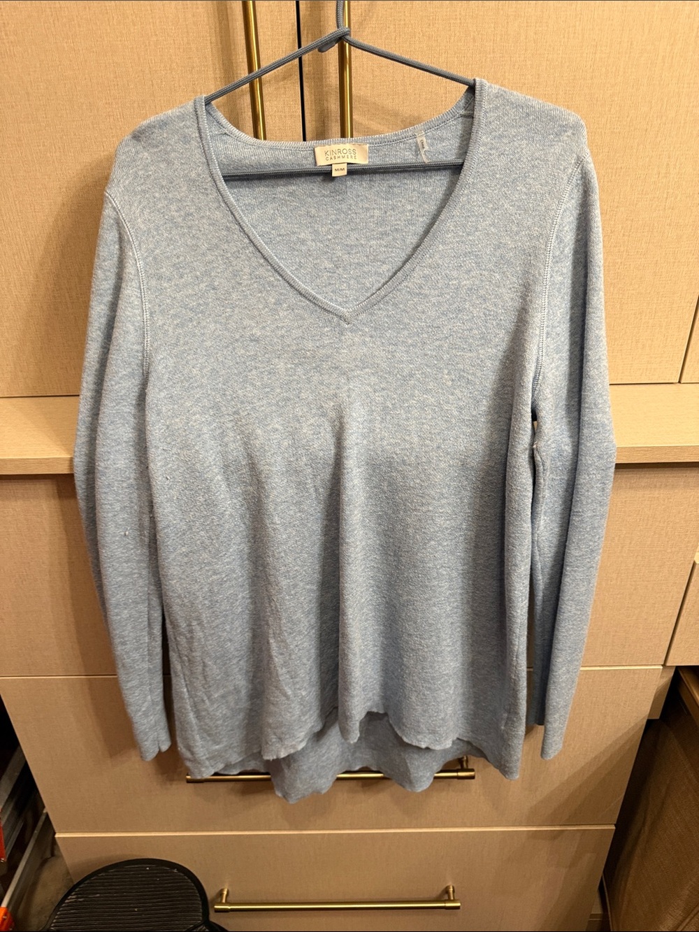 Kinross Sky Blue V-Neck Lightweight Knit Top